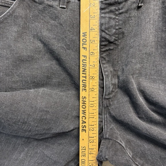 VTG Lands End Square Rigger Jeans Men 48x32 Black Cotton Leather Logo USA Made - Picture 5 of 13